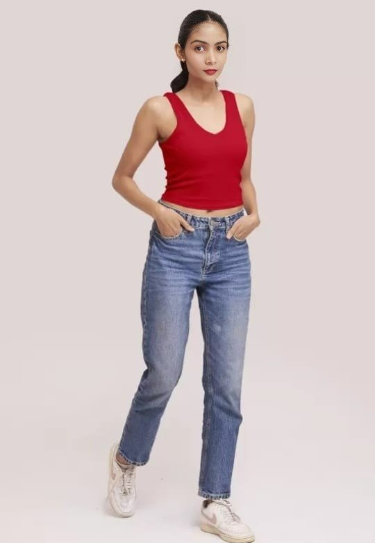 Red V Neck top