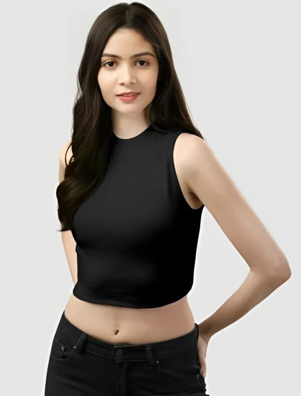 Black Round Neck Top2