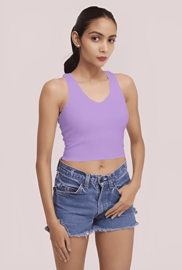 Periwinkle V Neck top1