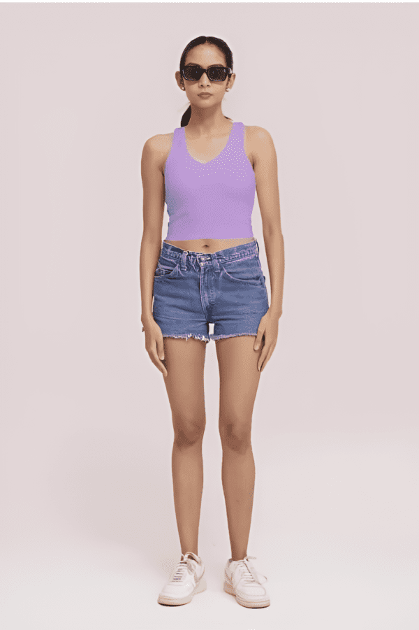 Periwinkle V Neck top2