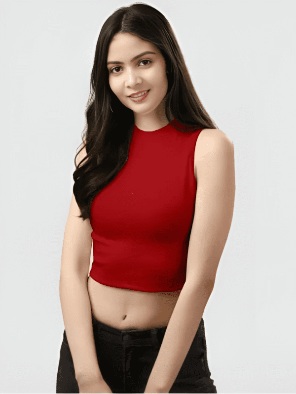 Red Round Neck Top4
