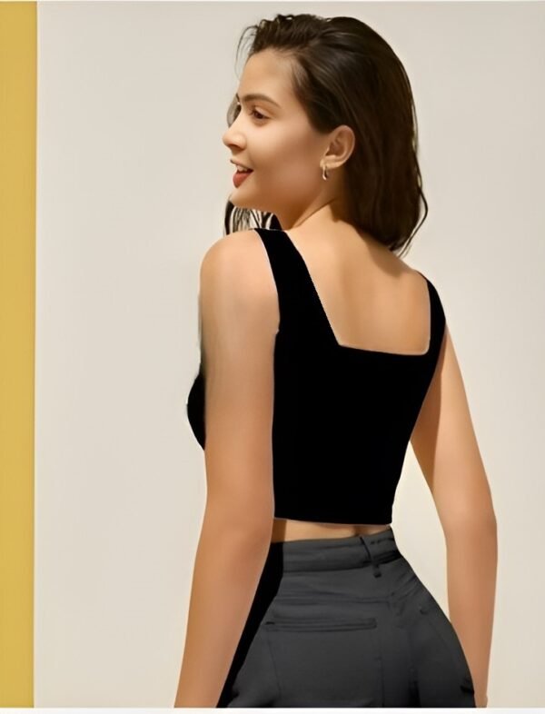 Round Square Neck Black top2