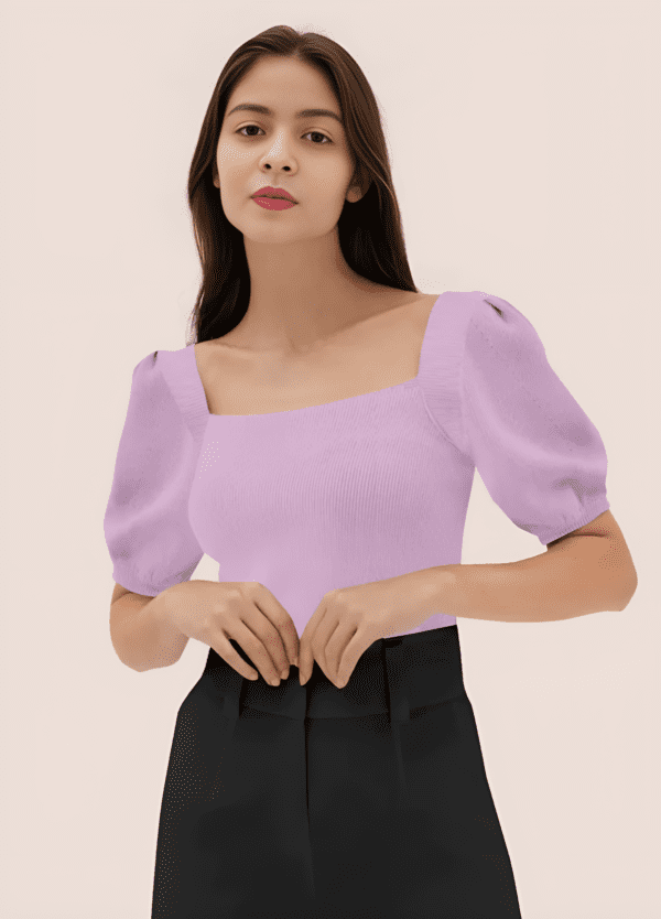 Square Neck periwinkle top Half sleeve1