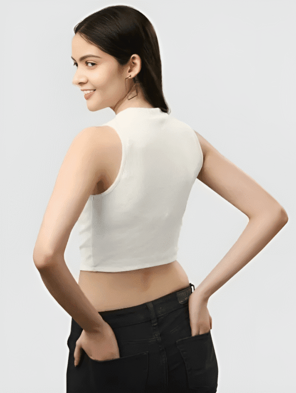 White Round Neck Top5