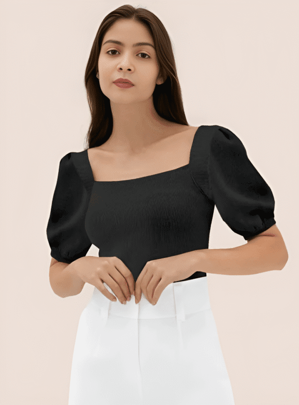 Square Neck Black top-Half sleeve - Image 5